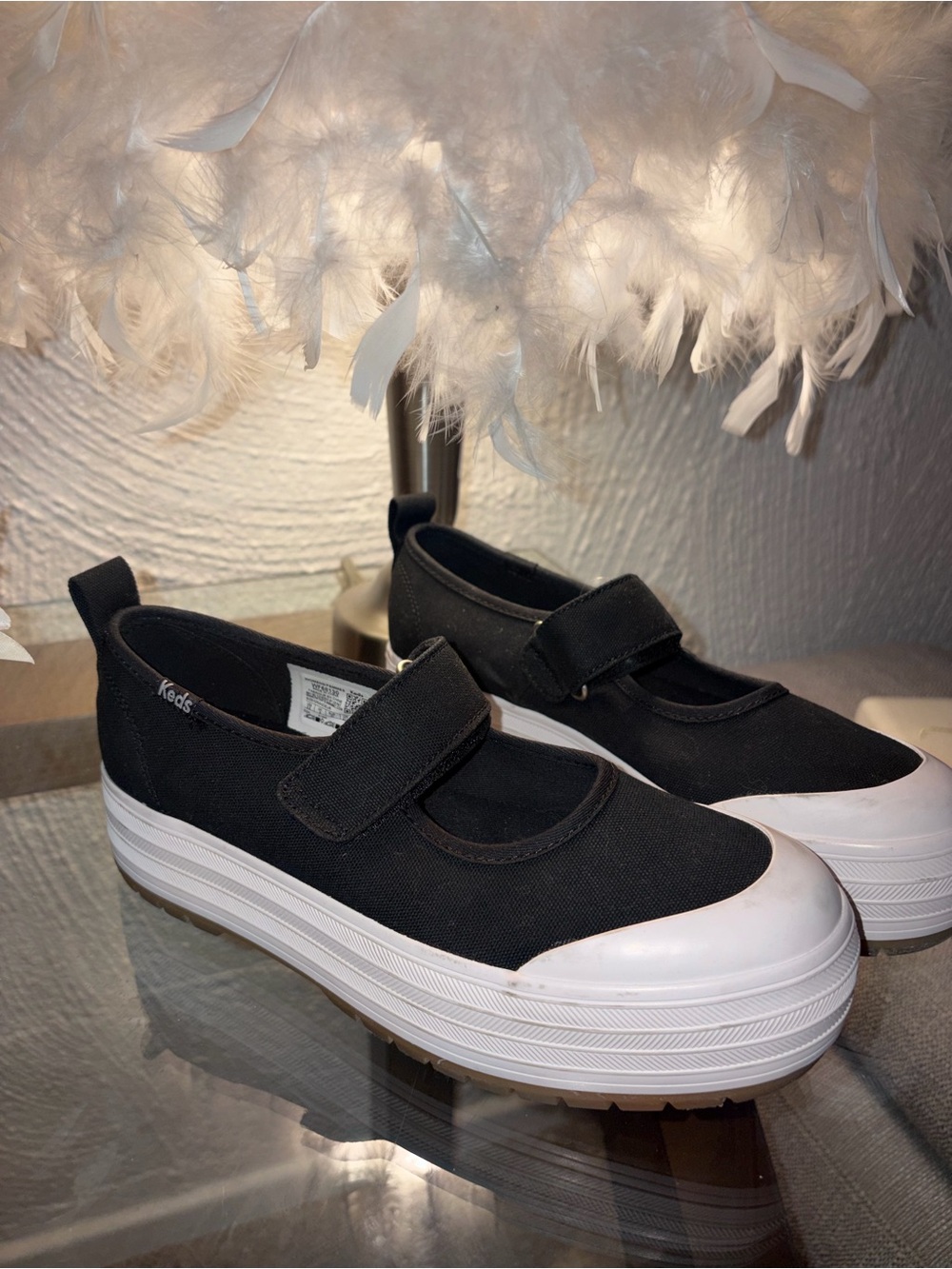 NEW Keds black canvas Maryjane platform sneakers size 6.5 - Picture 14 of 16